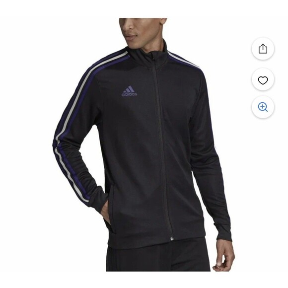 ADIDAS AFS TIRO Mens Track Training Jacket GI4669 Size XL Black Purple Aeroready - Picture 1 of 13